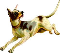 Succinct logo: dog running
